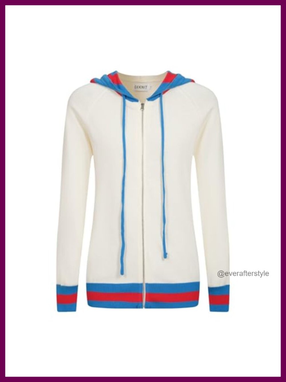 OXKNIT Women's Full Zip Hooded Cardigan Sweater Cotton Knit Casual Layer